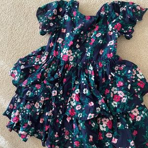 Janie and Jack navy and floral tiered toddler dress. never worn!